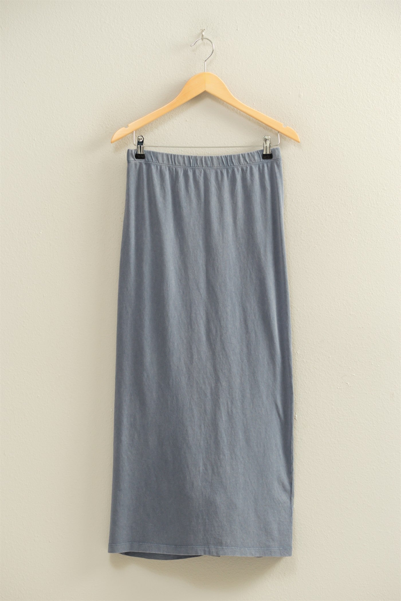 GOLDEN Clea Mid-rise Mineral Washed Casual Maxi Skirt Dusty Navy