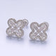 Aim Eternal 24K Gold Filled Clear Cz Micro Paved Quatrefoil Stud Earrings by Aim Eternal