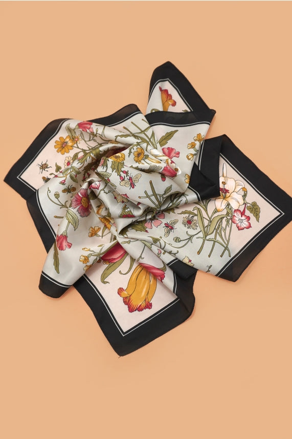 JOSSLYN by Wall to Wall Large Floral Print Bandana Scarf | 40SC655