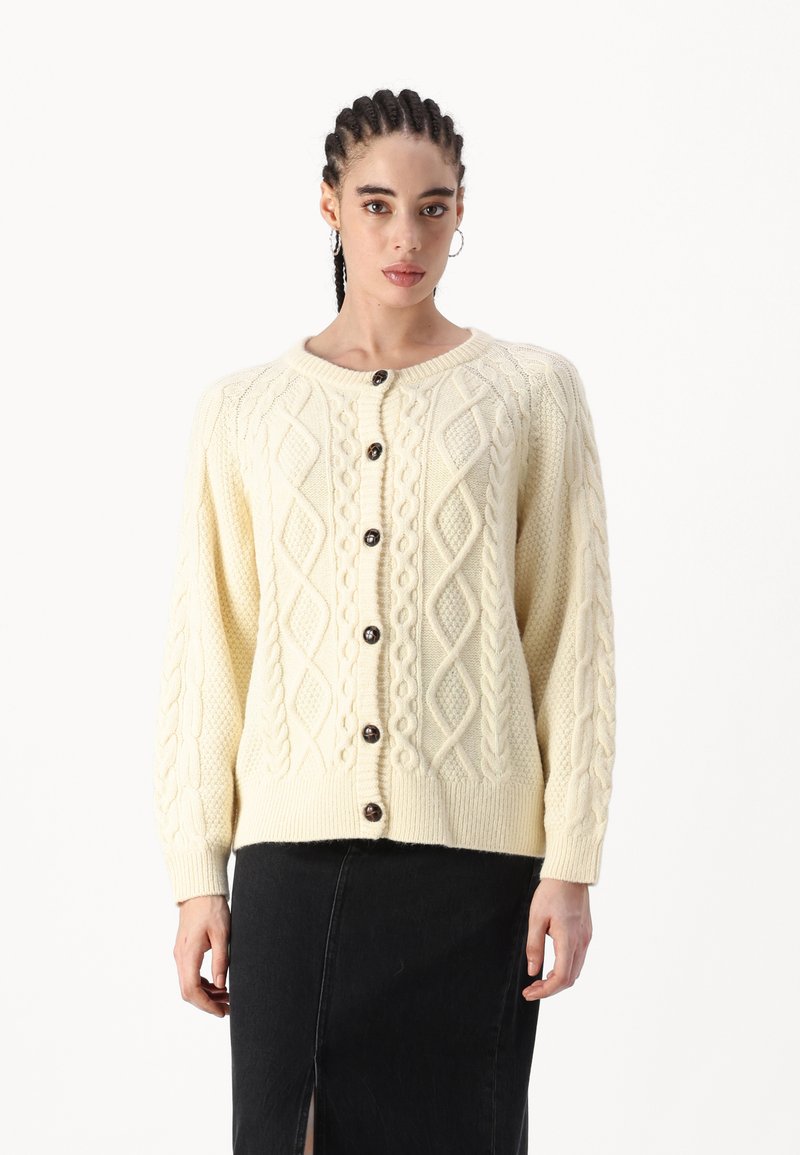 BDG Vintage Cable Cardi Cream