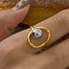 Flanerie by MAIQ Sibylle 18K Gold Non-Tarnish Two Tone Round Ring by Flanerie by MAIQ
