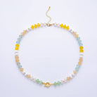 Aim Eternal 18K Gold Filled Colorful Candy Gemstone Rondelle Bead Chain Necklace 17.5 Inch with Extender by Aim Eternal