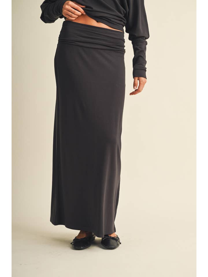 Mustard Seed Ruched Waistband Jersey Knit Skirt by Mustard Seed