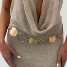 YAZ. Minimalist Gold Plated Disc Waist Belt