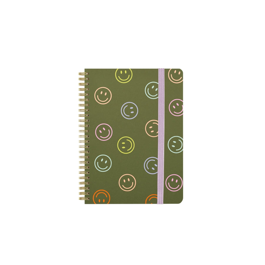 Talking Out Of Turn Green Smiley Mini Gratitude Journal