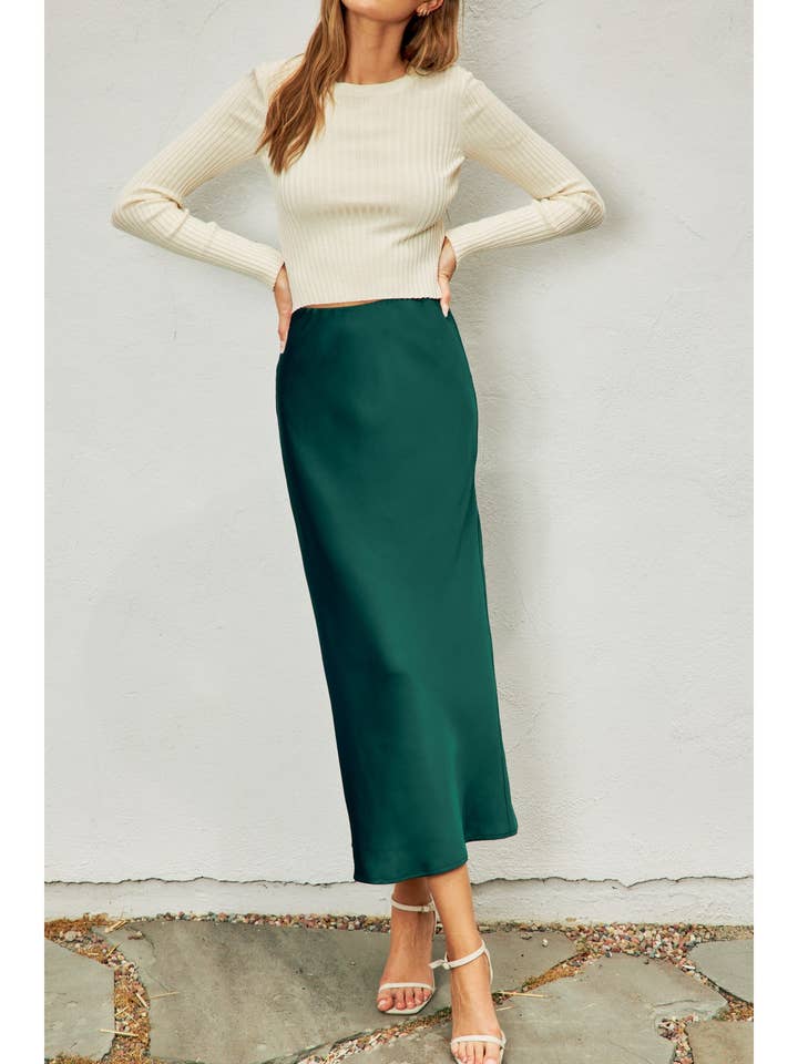 Dress Forum Going Out Pull On Maxi Skirt in Dark Green