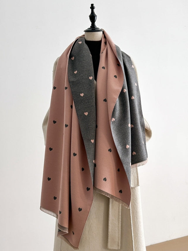 Funkyrel Atzbranding Limited Scarvii – Reversible Heart Print Scarf & Wrap