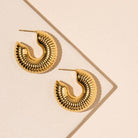 Lilla Haven 18K Gold Plated Bold Twisted Texture Stainless Steel Earring
