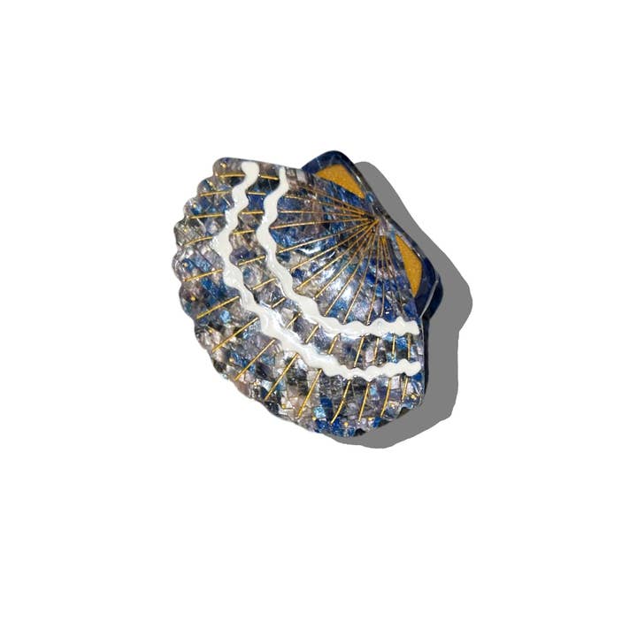 Solar Eclipse Hand-Painted Seashell Claw Hair Clip by Solar Eclipse