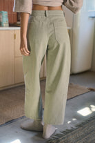 Dottie Dottie Garage Dyed Barrel Leg Denim Jeans in Dusty Sage by Dottie Dottie Garage