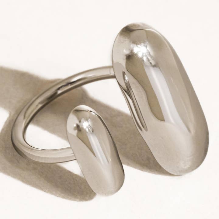Flanerie by MAIQ Roxy Modern Silver Open Statement Ring