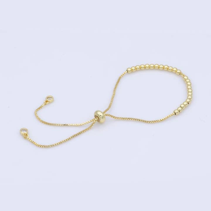 Aim Eternal Adjustable Gold Filled Bracelet Half Semi Rubber Stopper Bolo Beaded Bracelet