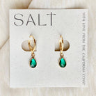 SALT by Sarah Curtis Teal Emerald Gem Hoops | Faceted Gem Earrings