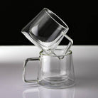 Lemonsoda Double Walled Glass Coffee Drink Mug with Handle 8.5oz (Set of 2) by Lemonsoda