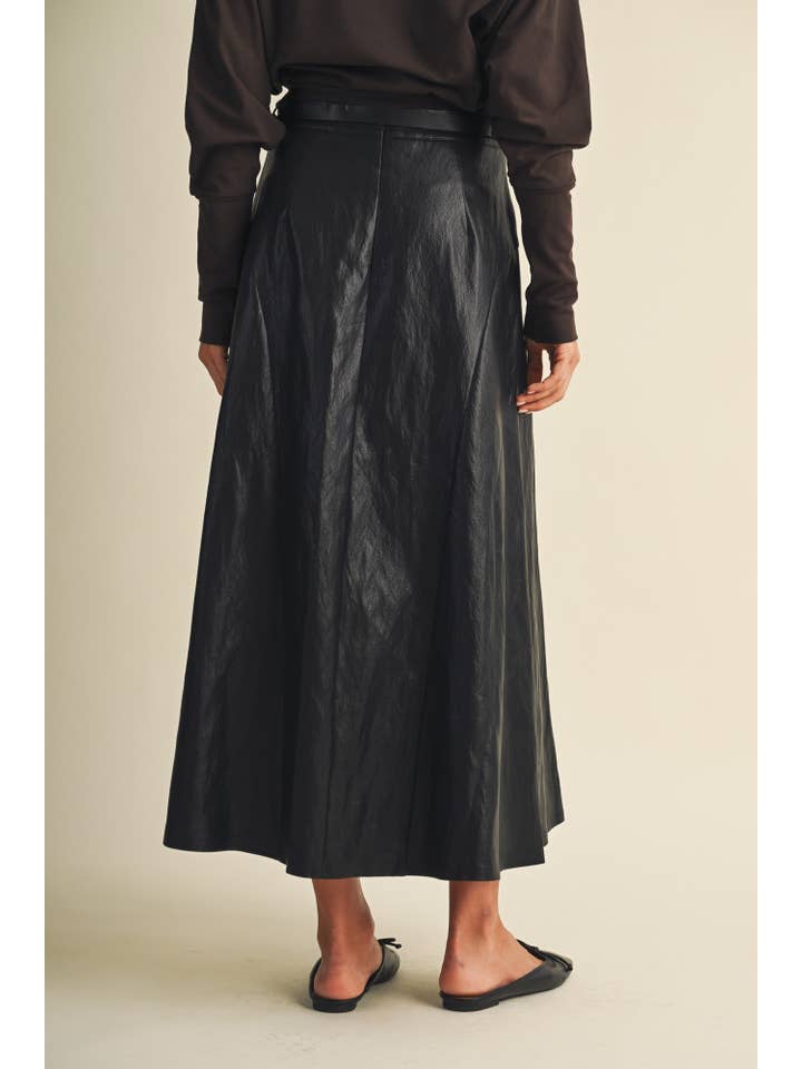 Mustard Seed Asymmetric Seam Coated Knit Skirt by Mustard Seed