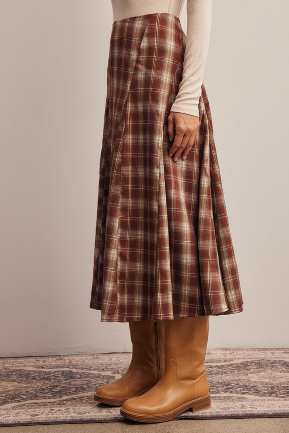 Forte Plaid Midi Skirt by Forte