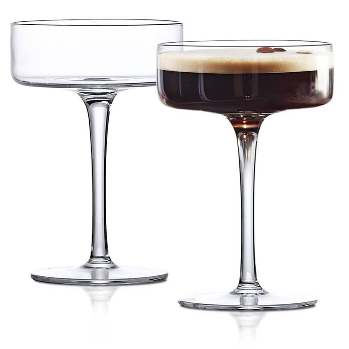 Lemonsoda Clear Cocktail Martini Coupe Glass - 6.5oz (Set of 2) by Lemonsoda