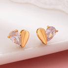 JOSSLYN by Wall to Wall Heart-Shaped Crystal Stud Earrings | 80E61918 by JOSSLYN by Wall to Wall