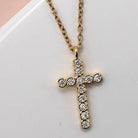 JOSSLYN by Wall to Wall 18K Stainless Steel Tarnish Free Cross Necklace - 40NK9482 - Gold