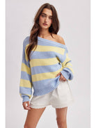 Wishlist Apparel One Shoulder Stripe Sweater