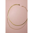 JOSSLYN by Wall to Wall Stainless Steel Tarnish Free Multi Layer Necklace Gold