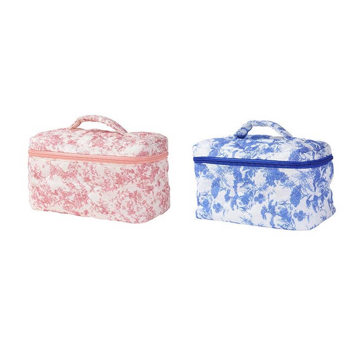 JOSSLYN by Wall to Wall Floral Quilted Makeup Cosmetic Pouch Bag | 40P627 by JOSSLYN by Wall to Wall