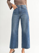 Just Black Denim Barrel Jean Twist in Dark Denim
