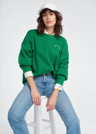 Favorite Daughter Signature Chest Logo Sweatshirt Emerald