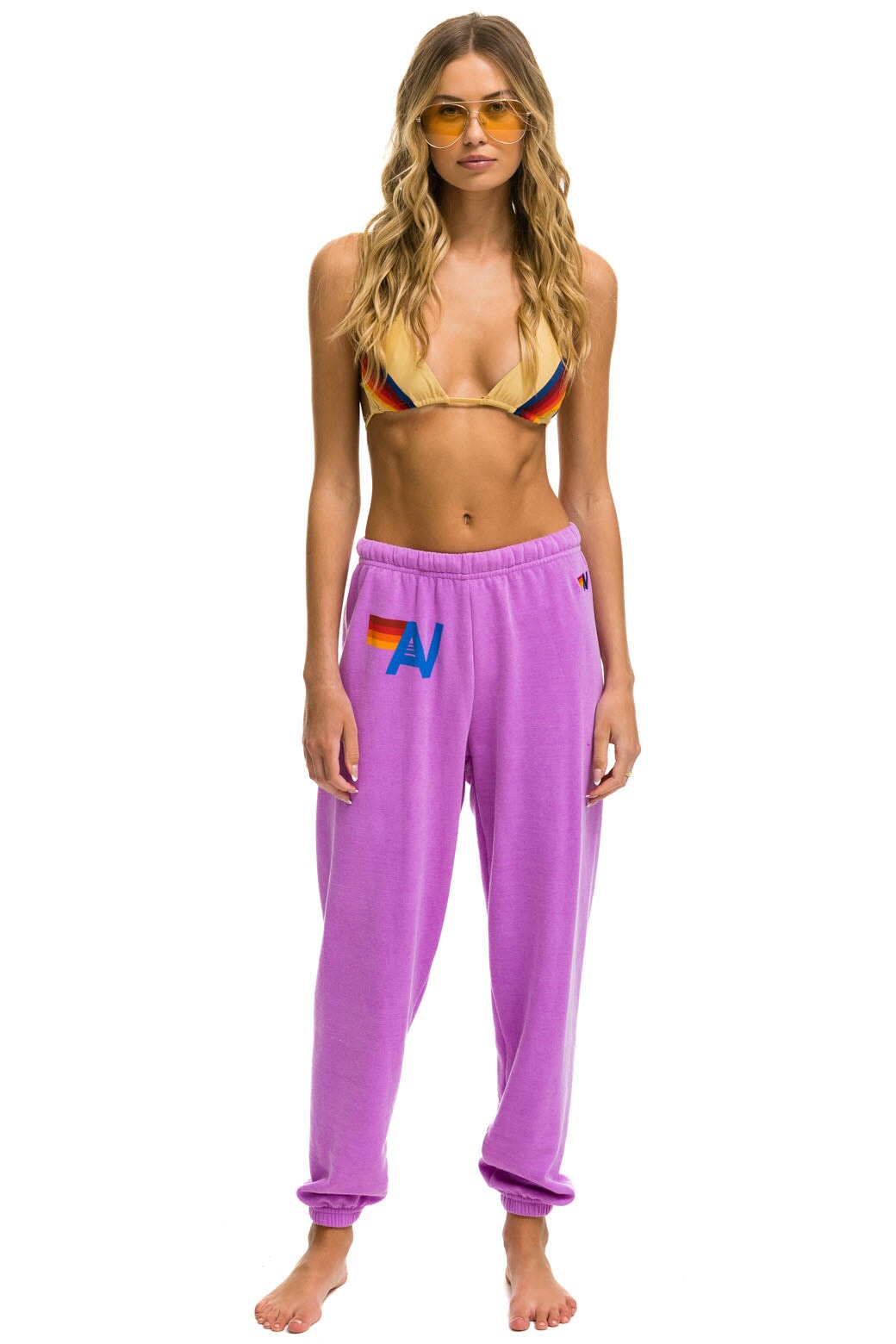 Aviator Nation Logo Sweatpant Neon Purple