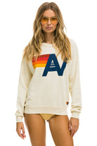Aviator Nation Logo Crew Sweatshirt - Vintage White