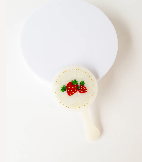 Tiepology Eco Vintage Strawberry Farm Makeup Mirror with Pouch - Strawberry