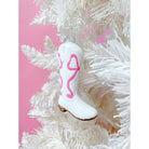 GOLDEN Pink Bow Cowboy Boot Christmas Ornament