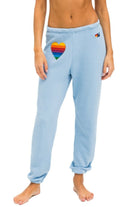 Aviator Nation Rainbow Heart Stitch Sweatpants Ice