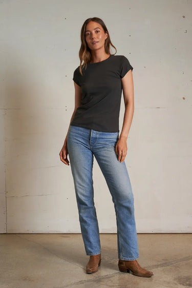 perfectwhitetee Sheryl Recycled Cotton Baby Tee Vintage Black