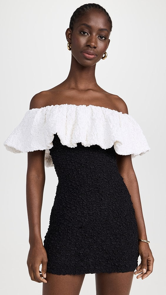 Show Me Your Mumu Anita Mini Dress - Black Texture Stretch