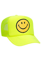 Aviator Nation Smiley Vintage Low Rise Trucker Neon Yellow