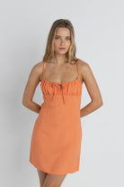 Rhythm Andie Gathered Mini Dress Peach