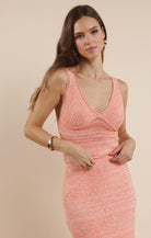 SAGE THE LABEL Cascade Sweater Tank Top Coral Ivory