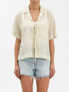 Daze Denim Buttercup Tie Front Shirt - Sunnyside Stripe