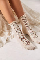 Free People Rubies Crochet Socks Ivory