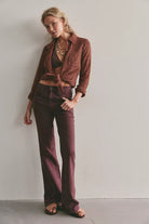 Free People Double Knot High Rise Straight in Plum/Mulberry