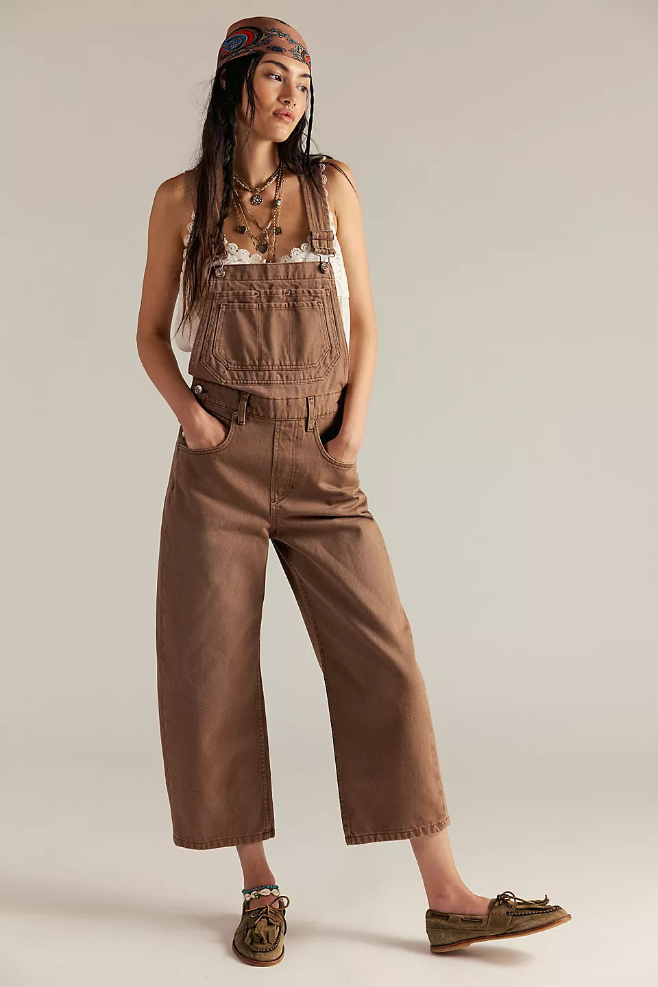 Free People Deep Trance Overall Brown Sugar
