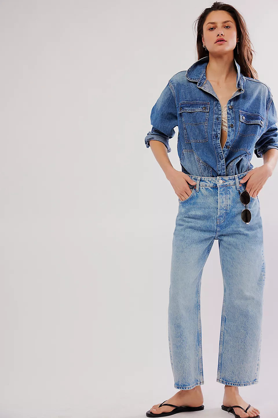 Free People Deep Trance Dropped Boyfriend Jeans in Sweet Dreams
