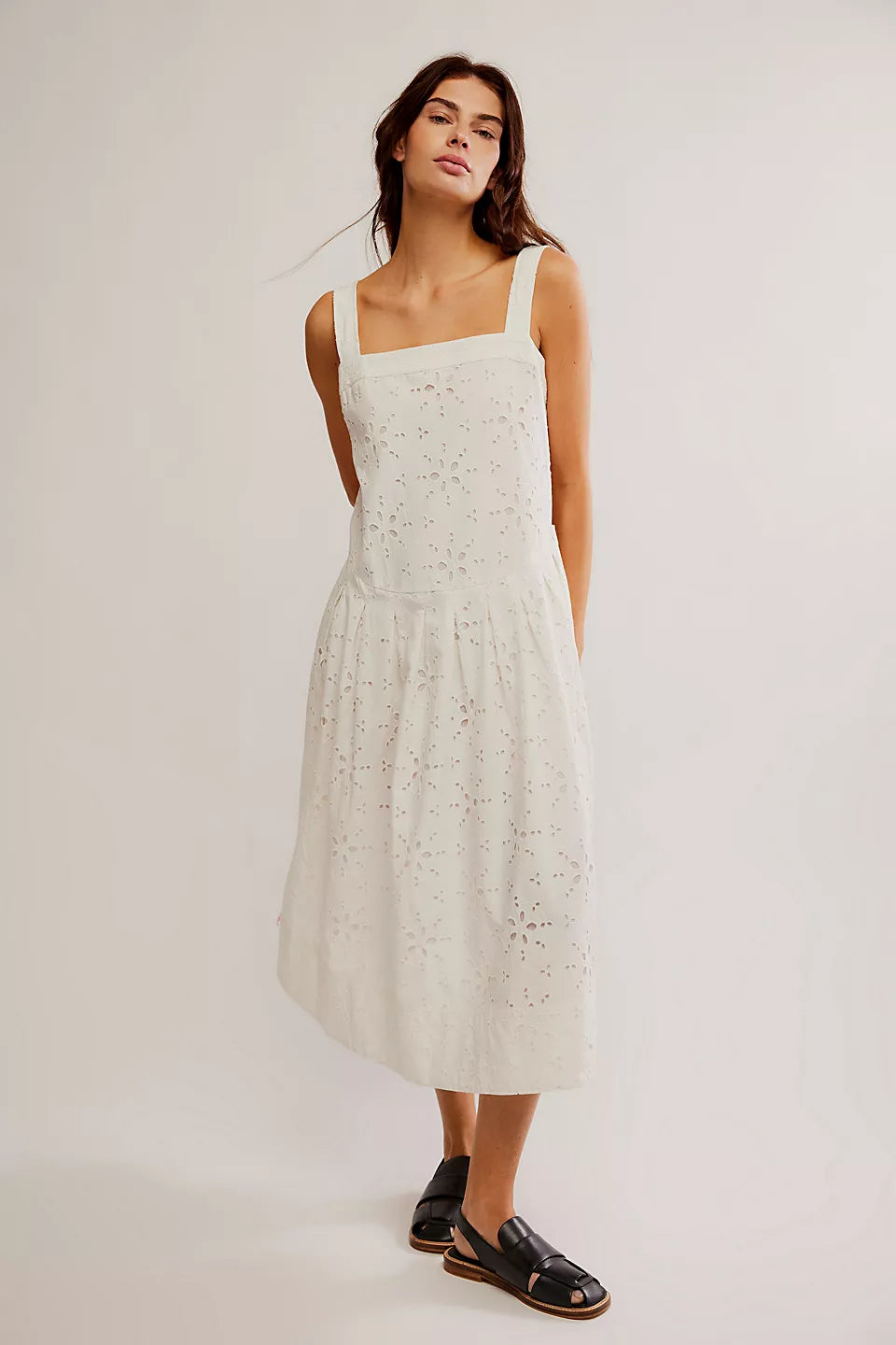 Free People Primavera Eyelet Midi Dress - White