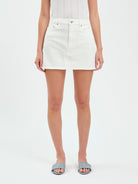 Daze Denim Malibu Mid Waist Mini Skirt In Swan Vintage