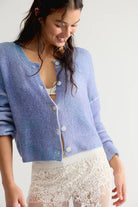 Free People Ottilie Cardi Lilac Combo