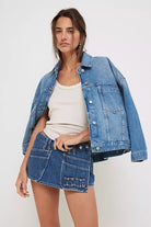 Free People Opal Swing Denim Jacket in Cowboy Romance