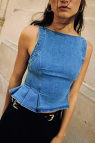 Free People Sunfaded Denim Top