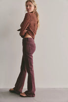 Free People Double Knot High Rise Straight in Plum/Mulberry by Free People