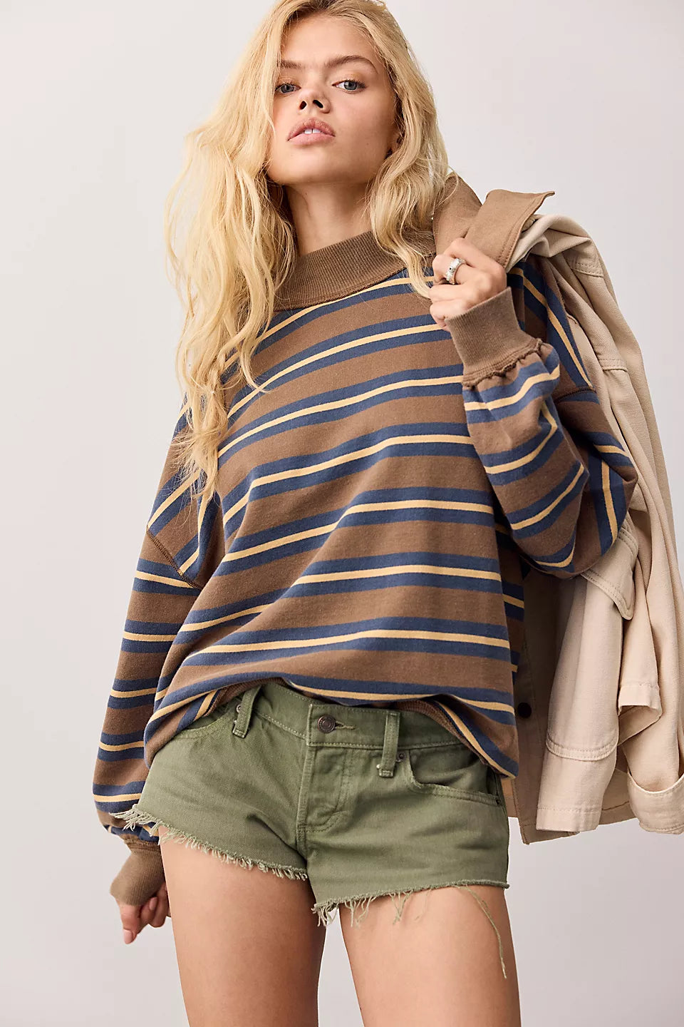 Free People Palm Spring Striped Army Combo